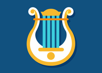 Lyre Icon on Transparent Background 
