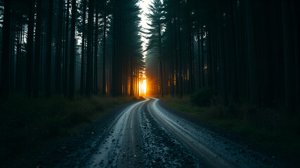 Obraz premium road in the forest