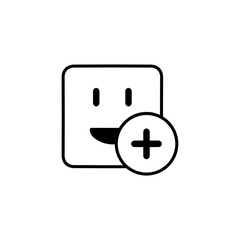 add sticker icon, create sticker, emoji icon with plus sign