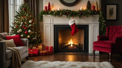 Cozy Christmas Fireplace Decor