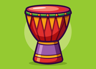 Djembe Cartoon Colored Clipart Illustration 