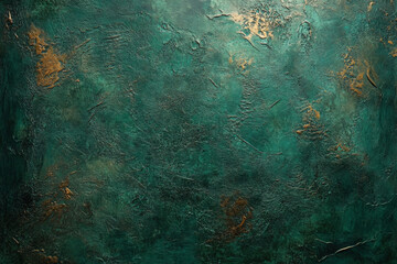 Obraz premium A dark green textured surface with a subtle, metallic sheen, creating a look similar to oxidized copper.