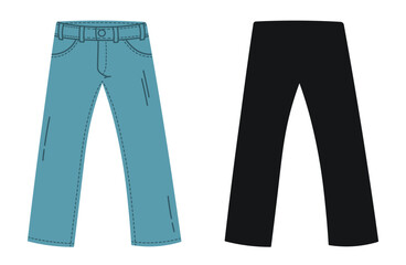 Image of jeans, silhouette of clothing element