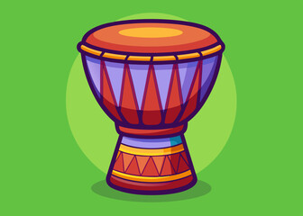 Djembe Cartoon Colored Clipart Illustration 