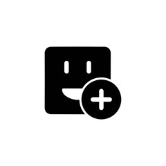 Obraz premium add sticker icon, create sticker, emoji icon with plus sign