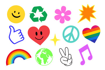 Fototapeta premium PNG cool sticker element set, transparent background