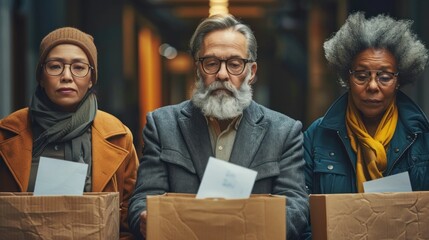 Voters of different ages and ethnicities casting their ballots