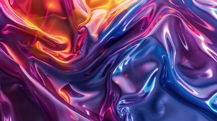 Obraz premium Vibrant abstract crumpled plastic texture with swirling patterns