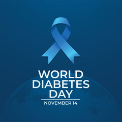 World Diabetes Day vector design template good for celebration usage. World Diabetes Day. blue ribbon flat design. eps 10.
