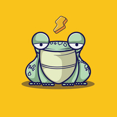 cute vector illustration of a frog  keep calm stay 