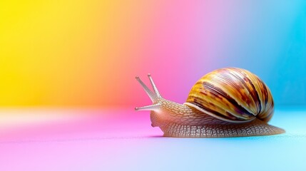 snail isolated on colorful background