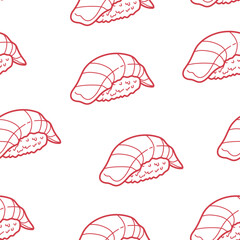 sushi pattern background. Japanese food seamless pattern background. sushi seamless pattern background. doodle sushi pattern background.