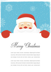 Christmas greeting card with Merry Christmas wishes. Vector illustration