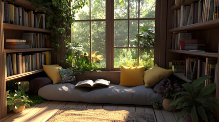 Bookworms' Bliss: 3D Animated Scenes of Cozy Reading Nooks invites viewers into a world of comfort and imagination. Through charming 3D animations, these scenes bring to life the perfect reading spots