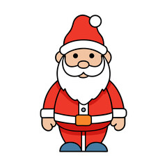 A cartoon of Santa Claus with a big beard and festive hat