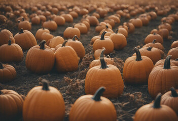 Obraz premium Pumpkin patch fall autumn season