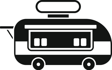 Food truck offering street food is waiting for customers