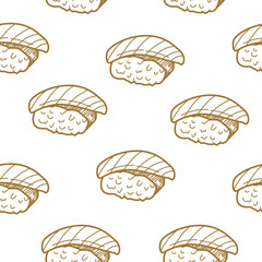 sushi pattern background. Japanese food seamless pattern background. sushi seamless pattern background. doodle sushi pattern background.