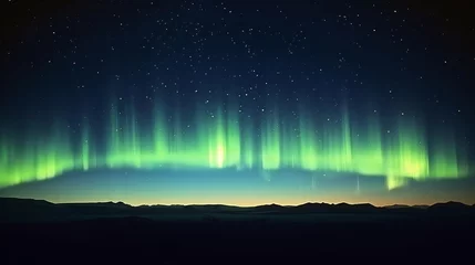 Fleecedeken met foto Northern light cascades like aurora curtains over illuminated horizon creating a celestial phenomenon in the Arctic wilderness © Auon