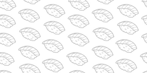 sushi pattern background. Japanese food seamless pattern background. sushi seamless pattern background. doodle sushi pattern background.