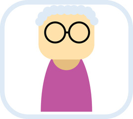 old woman grand mother avatar icon vector