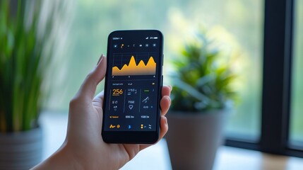 Digital Health App on Smartphone Displaying Daily Vital Statistics and Fitness Summary