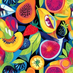 Obraz premium seamless background with fruits