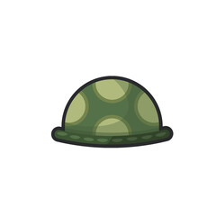 turtle shell in outline flat vector design.