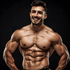 Fototapeta premium portrait of a muscular man at gym