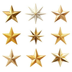 Obraz premium Gold star png element set, transparent background