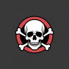Obraz premium Free Crossing Bones Skull Vector Logo