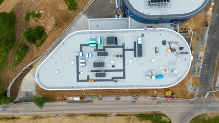 Aerial View of Rooftop HVAC Systems