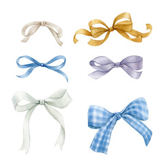 Round box with forget-me-not flowers. Flowers in a cardboard box with a bow.