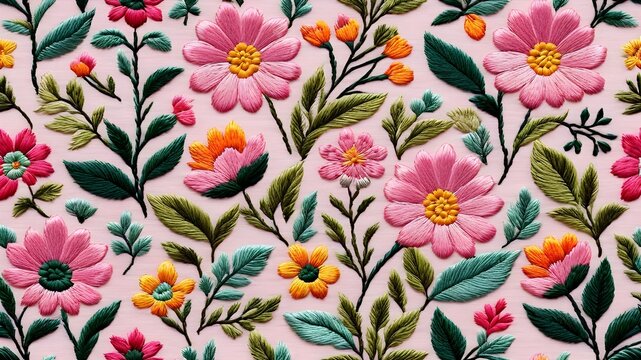 seamless embroidery floral pattern,seamless embroidery floral pattern
