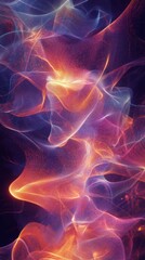 Fototapeta premium A colorful, abstract image of a flame with a blue and orange swirl