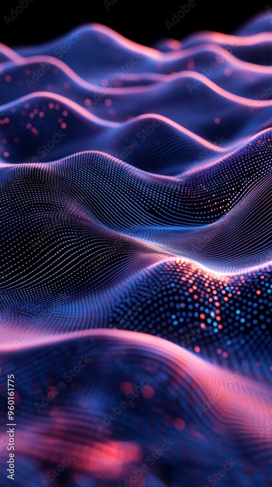 Canvas Prints a computer generated image of a wave with a purple and pink hue