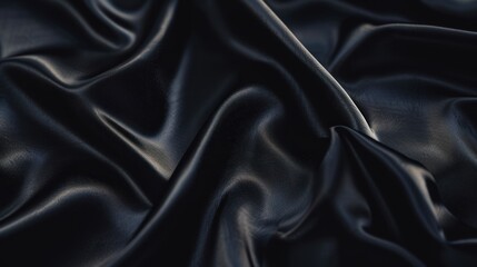Fototapeta premium Smooth elegant black silk satin luxury cloth textile