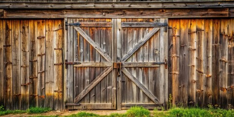 Weathered wooden barn door with rustic charm, perfect for farm or country themed photoshoots