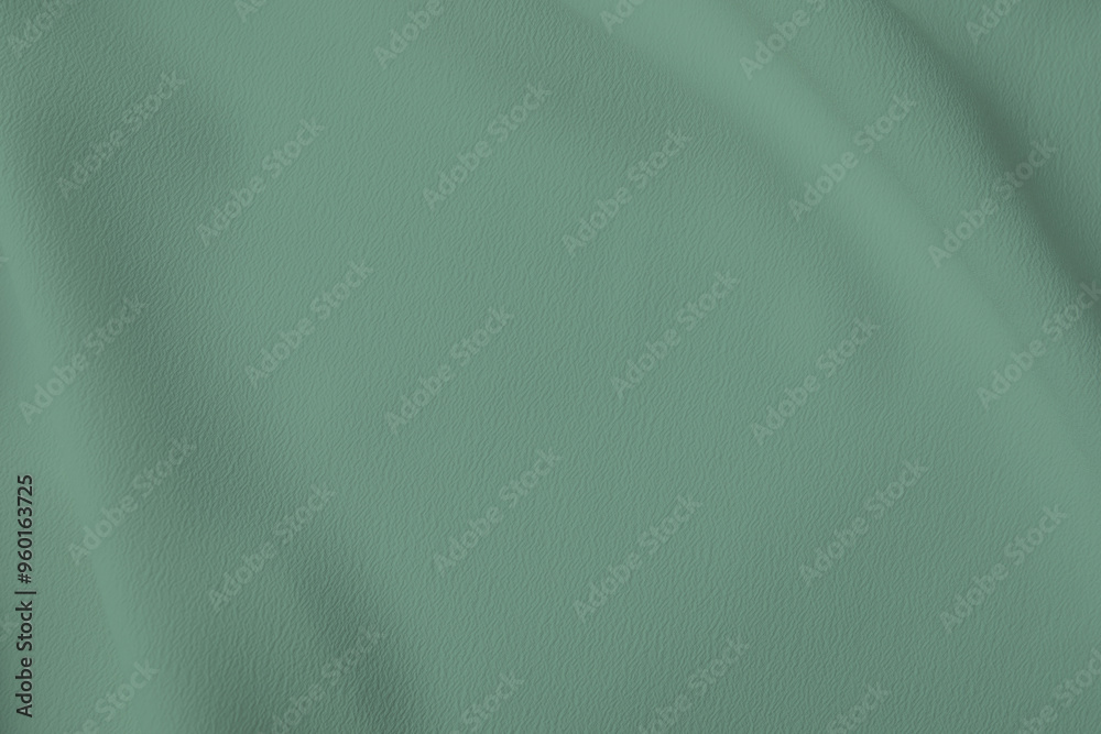 Poster Sage color fabric as background, top view