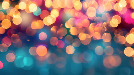 Fototapeta premium Vibrant Celebration Lights, a dazzling display of colorful, shimmering lights creating a festive atmosphere, evoking joy and excitement in a soft, enchanting glow
