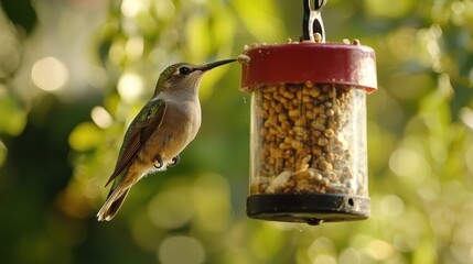 2h getting food form the bird feeder