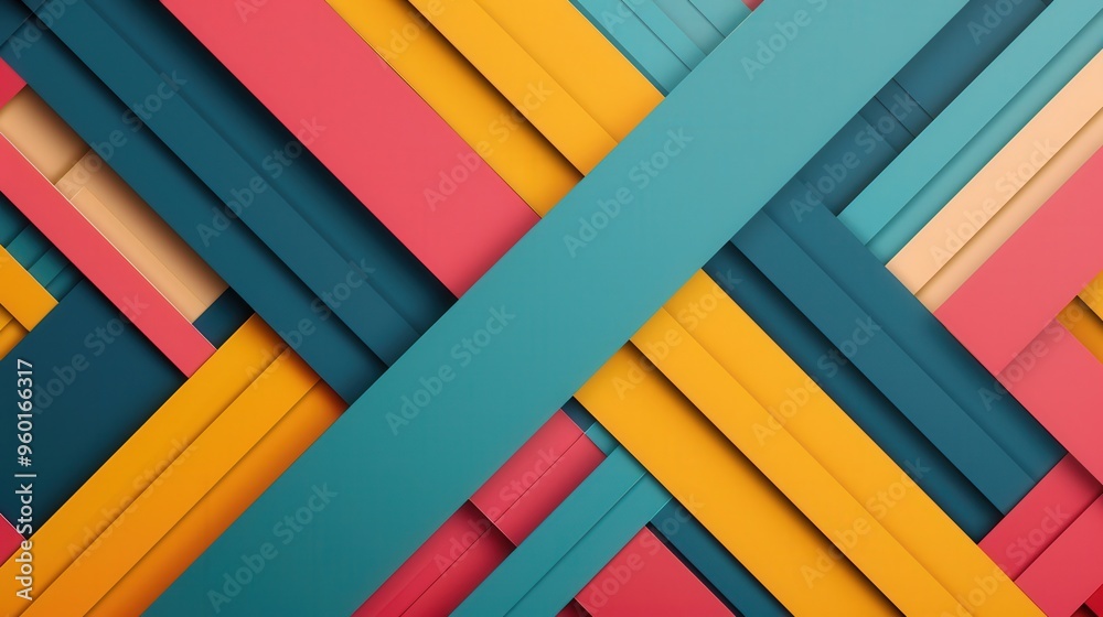 Canvas Prints dynamic geometric intersections, a vibrant composition of intersecting 3d lines set against a minima
