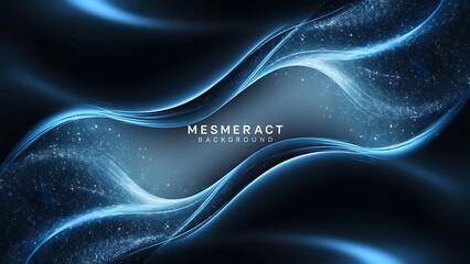 Obraz premium Blue glitter magic background with dark gradient. Defocused light and free focused place for your design. Abstract background