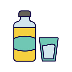 milk color line icon with white background vector stock illustration