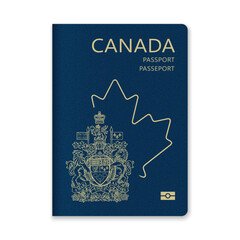 Canada Passport Cover with Gold Emblem and Text