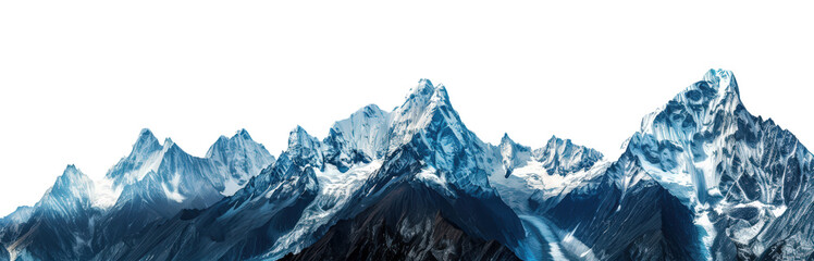 Obraz premium Mountain peaks with snow isolated on transparent background.