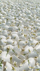 Obraz premium Panoramic shot of jasmine flowers on white surface