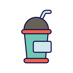 smoothie color line icon with white background vector stock illustration