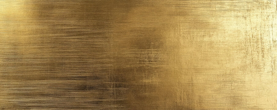 A gold textured surface with a brushed finish, showcasing fine, parallel lines that add a soft, linear texture to the reflective metal.