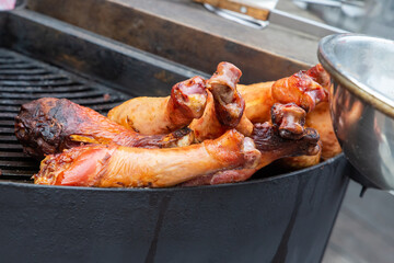 grilled turkey leg with crispy crust, bbq weekend rest